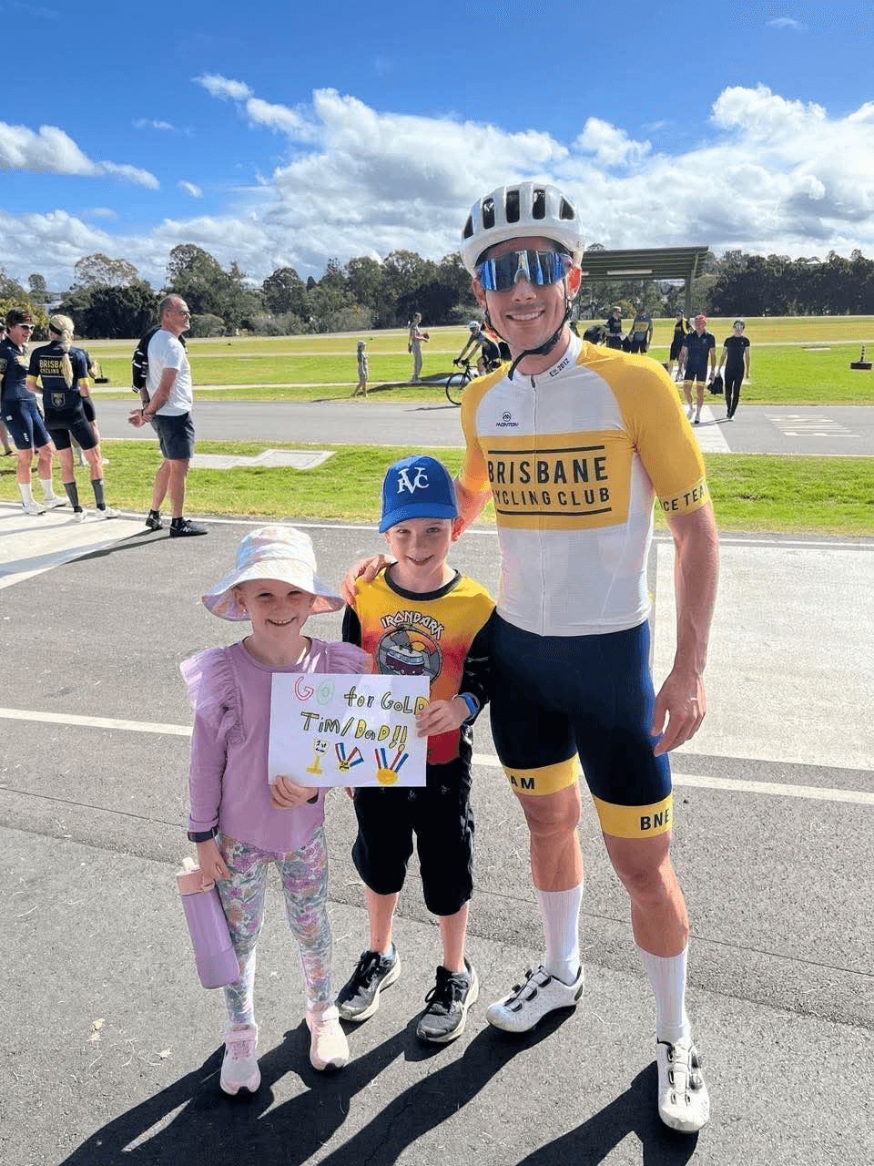 Tim and kids at the crit